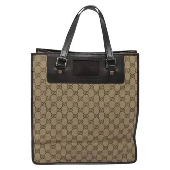 GUCCI GG Canvas Tote Bag Beige Totes